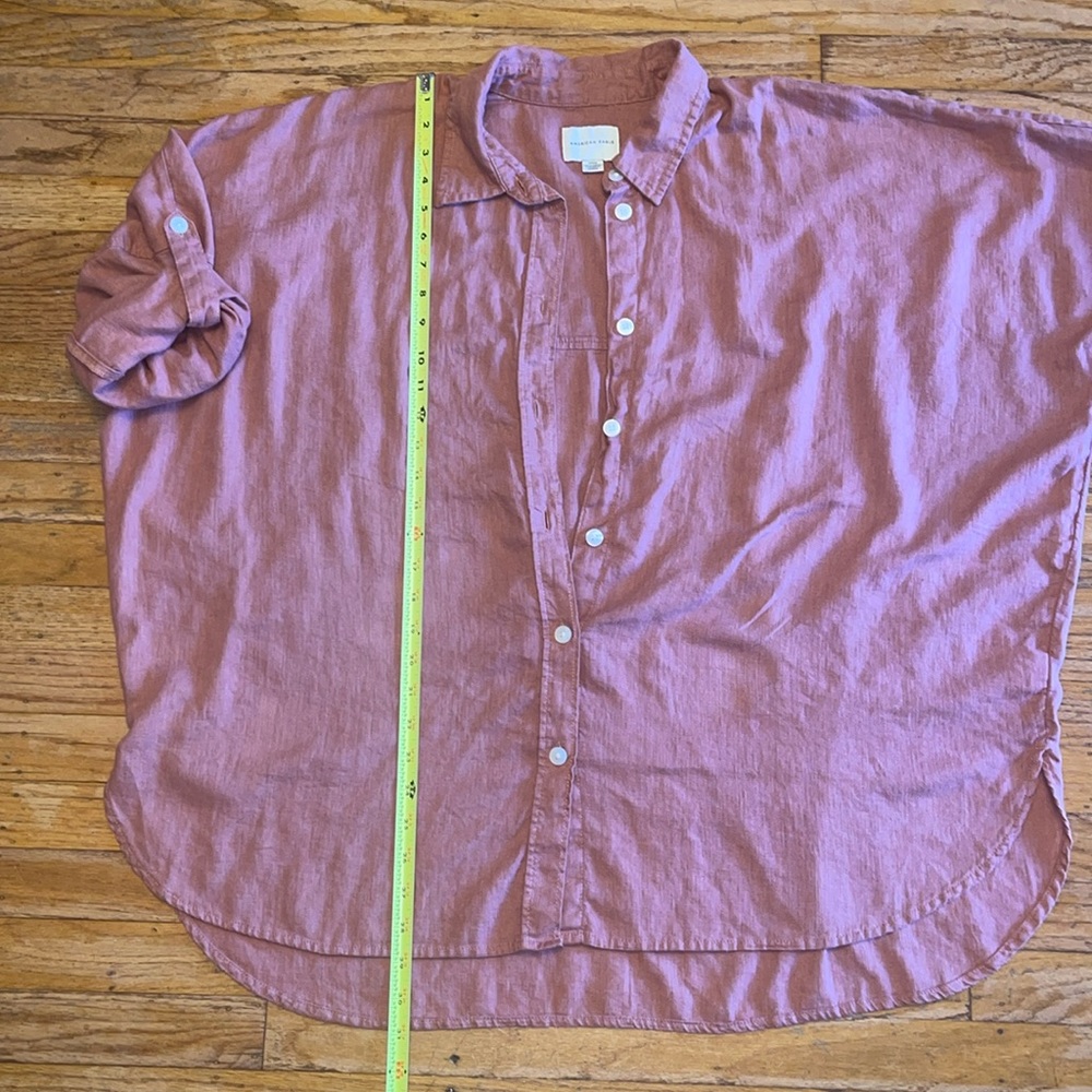 aerie women’s oversized shirt pinkish, brown color